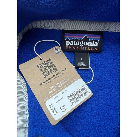 Patagonia Men's LW Synchilla Snap T Pullover Touring Red Size Small NWT - Picture 4 of 5